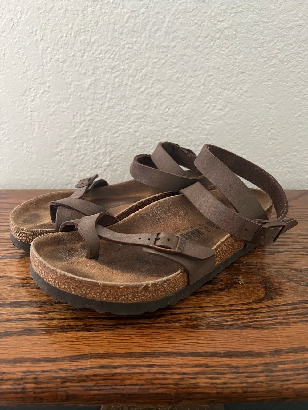 Birkenstock Women’s Brown Leather Yara Ankle Wrap Sandals EU 38 US 7
